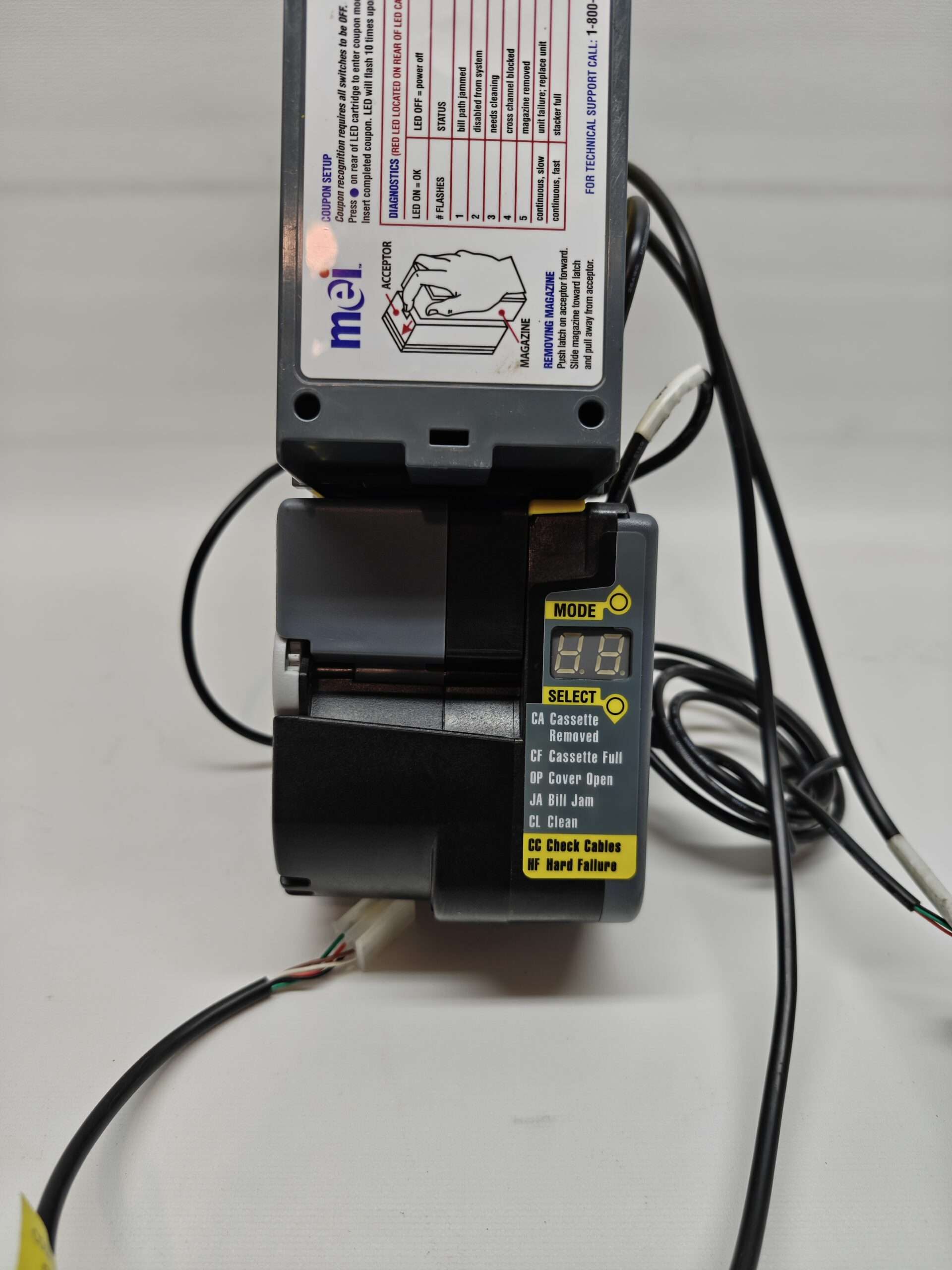 MEI VN 2712 U7 Bill Validator w/ VNR Recycler & 4-in-1 Plus Credit Card Bezel β Used, Tested Working (24V MDB) - Image 3